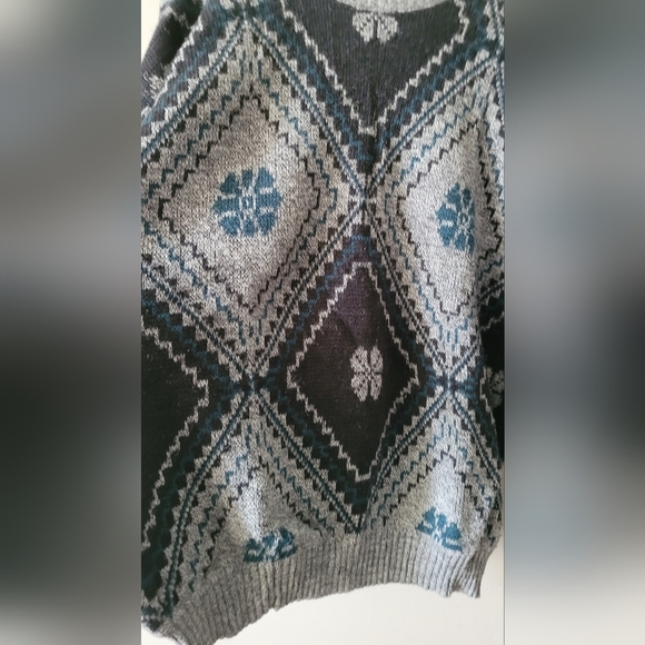 Mens XL vintage Massimo Acrylic wool blend sweater - clovers lucky made in italy - Picture 2 of 11